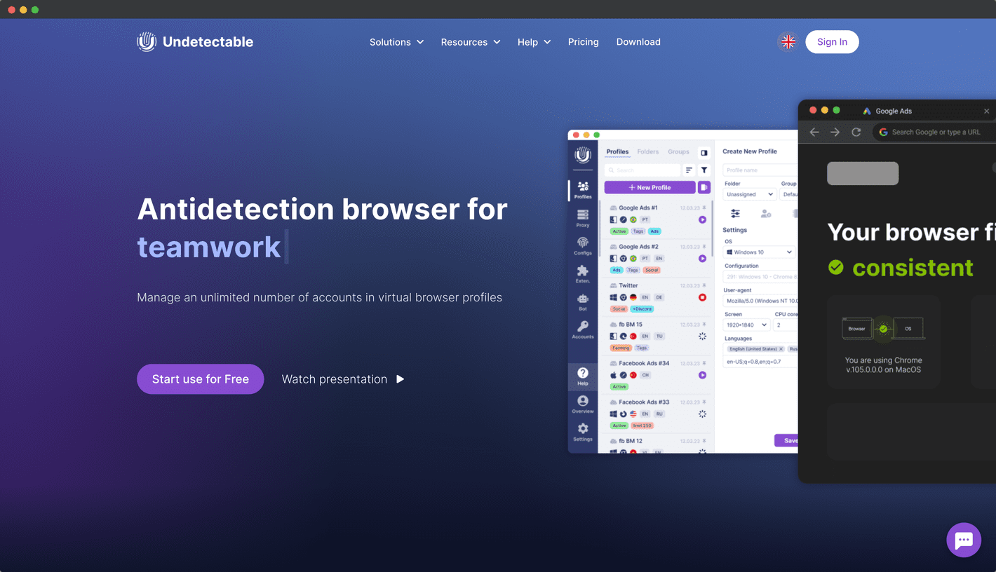 Undetectable Browser