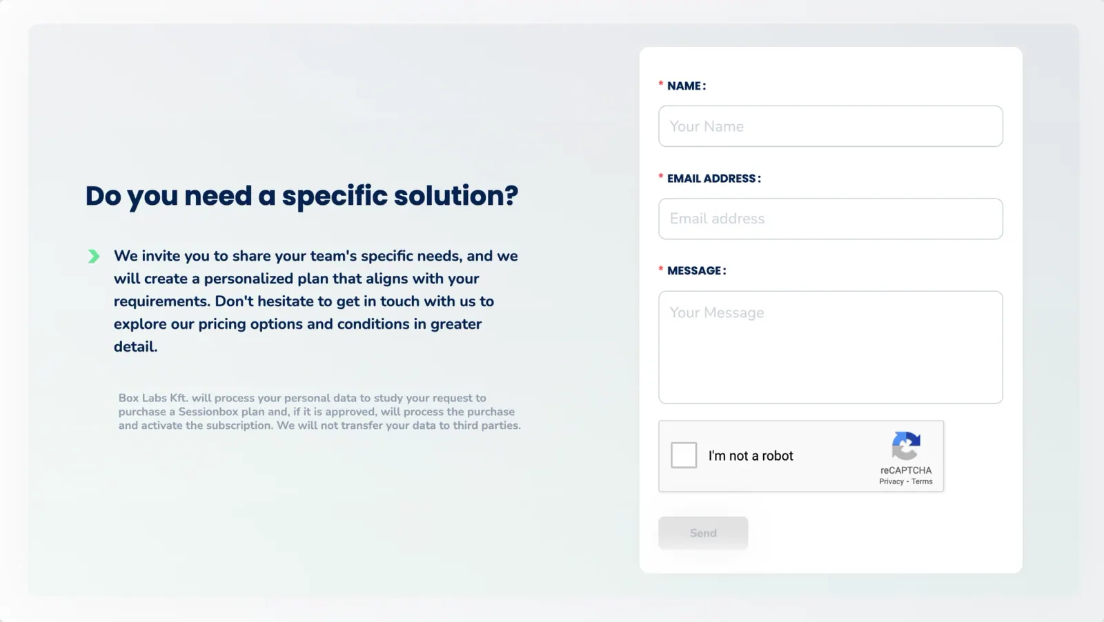 SessionBox custom offer form